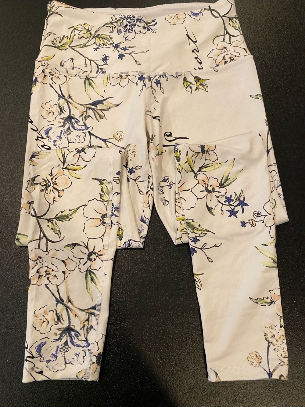 Floral Pocket Leggings for Women - White Floral